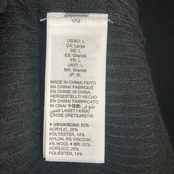 The Drop Black Balloon-Sleeve Sweater Dress Size L Knit Cozy Chic - Picture 4 of 6